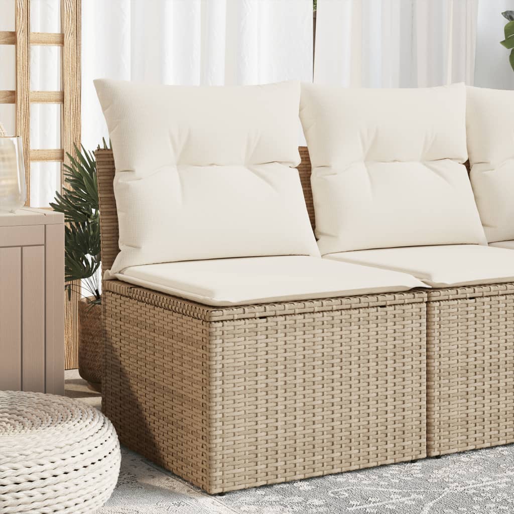 Gartensofa Mit Kissen 3-Sitzer Poly Rattan