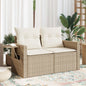 Gartensofa Mit Kissen 2-Sitzer Poly Rattan