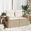 Gartensofa Mit Kissen 2-Sitzer Poly Rattan