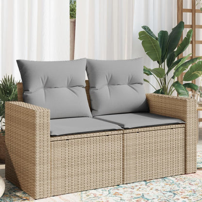 Gartensofa Mit Kissen 2-Sitzer Poly Rattan