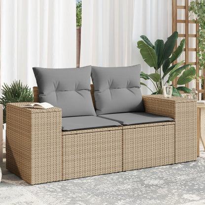 Gartensofa Mit Kissen 2-Sitzer Poly Rattan