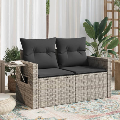 Gartensofa Mit Kissen 2-Sitzer Poly Rattan