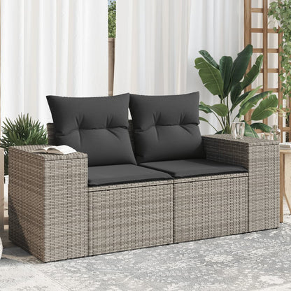 Gartensofa Mit Kissen 2-Sitzer Poly Rattan