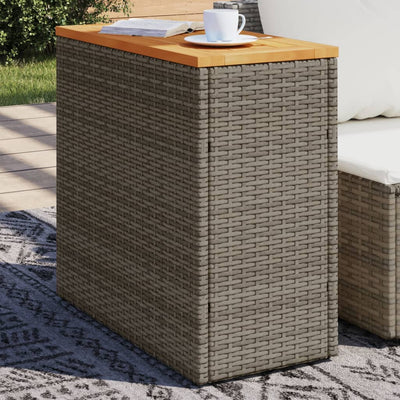 Garten-Beistelltisch Mit Glasplatte 58X27,5X55 Cm Poly Rattan