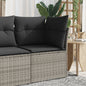 Gartensofa Mit Kissen 3-Sitzer Poly Rattan