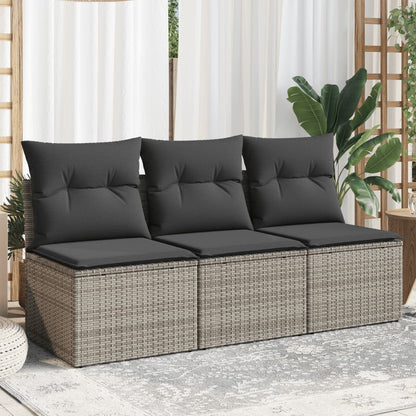 Gartensofa Mit Kissen 3-Sitzer Poly Rattan