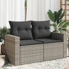 Gartensofa Mit Kissen 2-Sitzer Poly Rattan