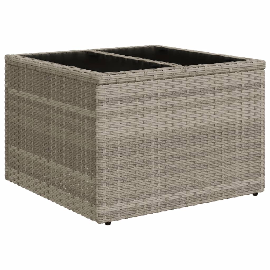 Gartentisch Mit Glasplatte 55X55X37 Cm Poly Rattan