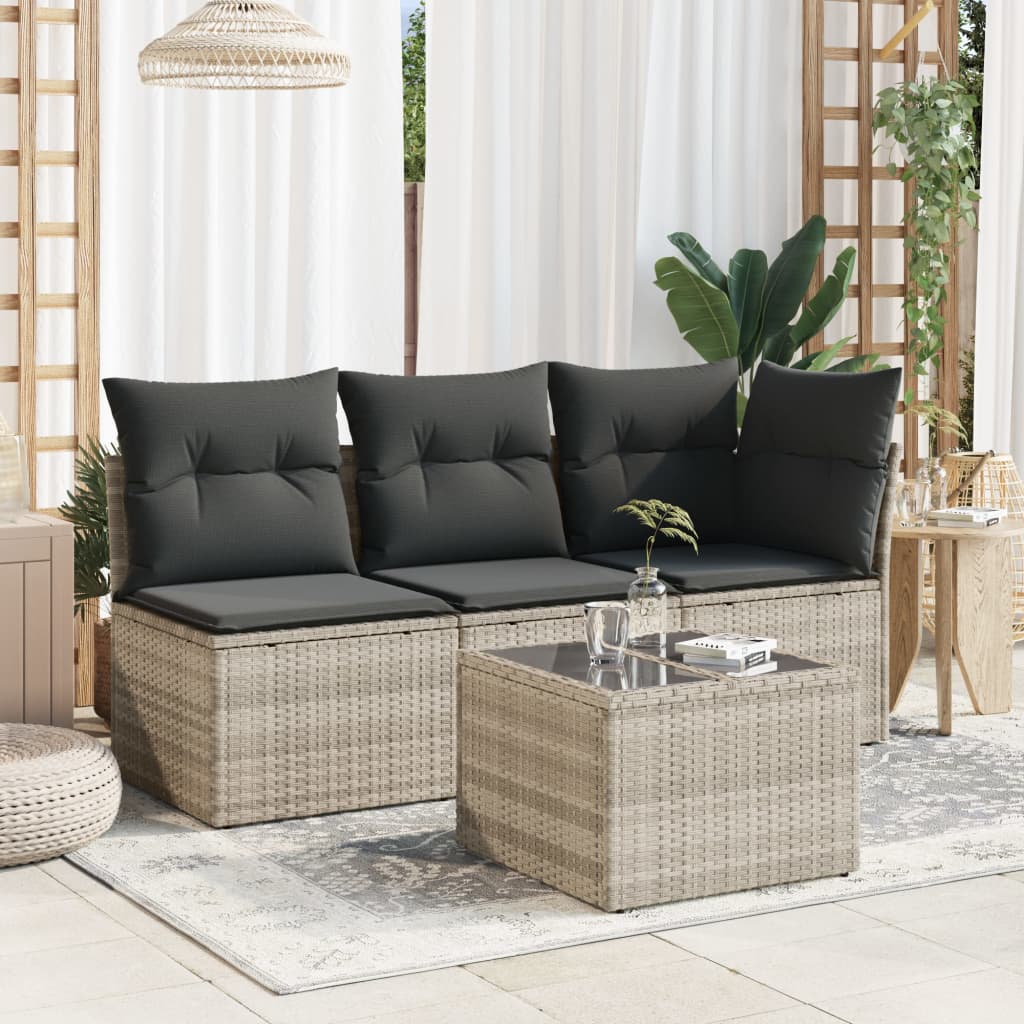 Gartentisch Mit Glasplatte 55X55X37 Cm Poly Rattan