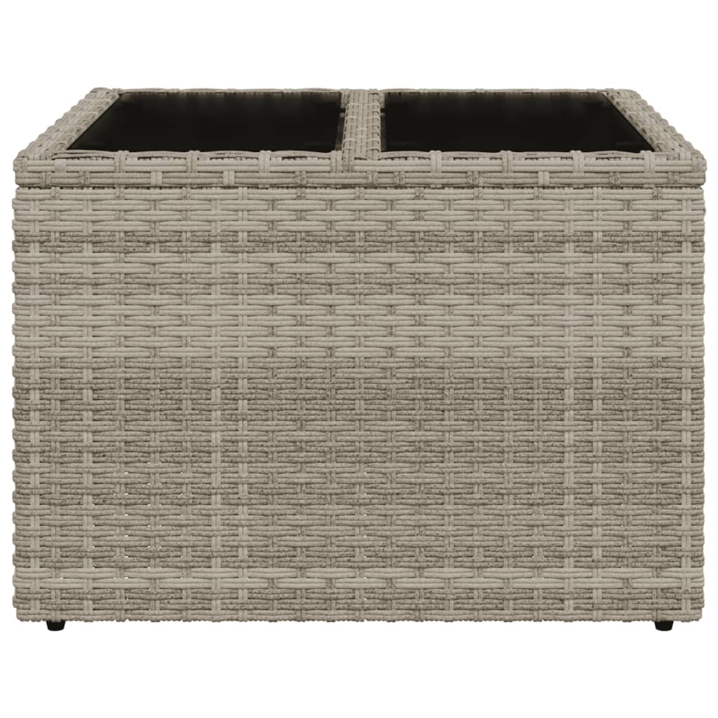 Gartentisch Mit Glasplatte 55X55X37 Cm Poly Rattan