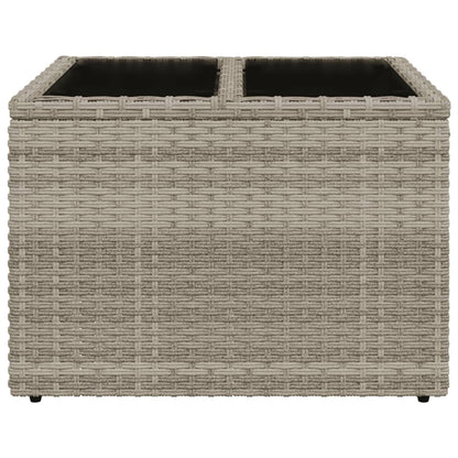 Gartentisch Mit Glasplatte 55X55X37 Cm Poly Rattan