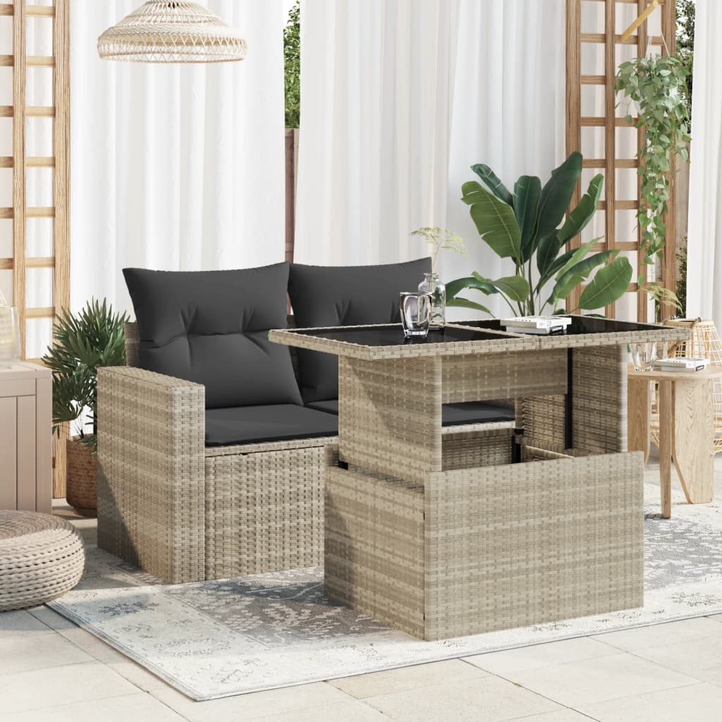 Gartentisch Mit Platte 100X55X73 Cm Poly Rattan