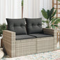 Gartensofa Mit Kissen 2-Sitzer Poly Rattan