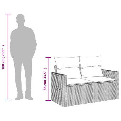 Gartensofa Mit Kissen 2-Sitzer Poly Rattan