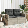 Gartensofa Mit Kissen 2-Sitzer Poly Rattan