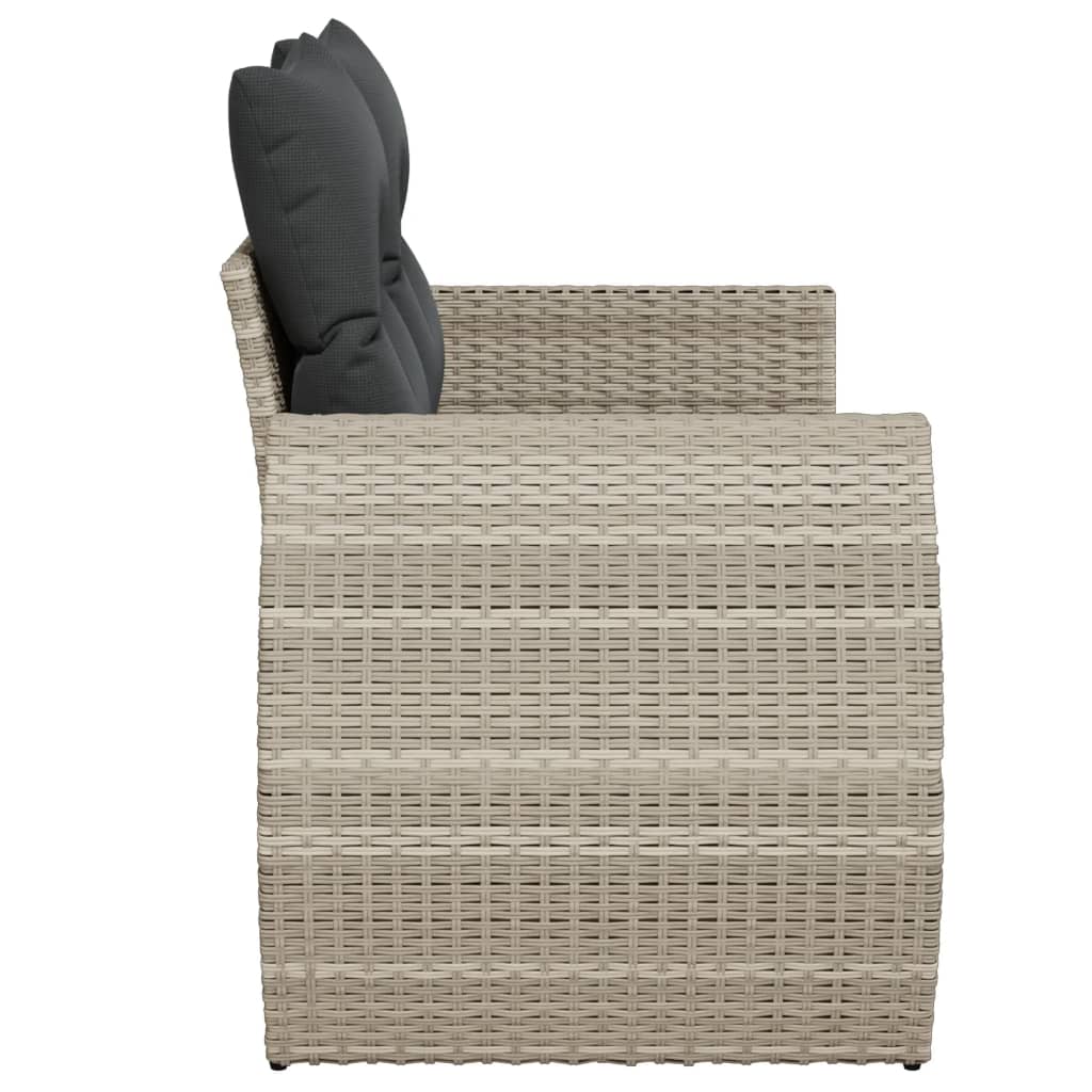 Gartensofa Mit Kissen 2-Sitzer Hell Poly Rattan