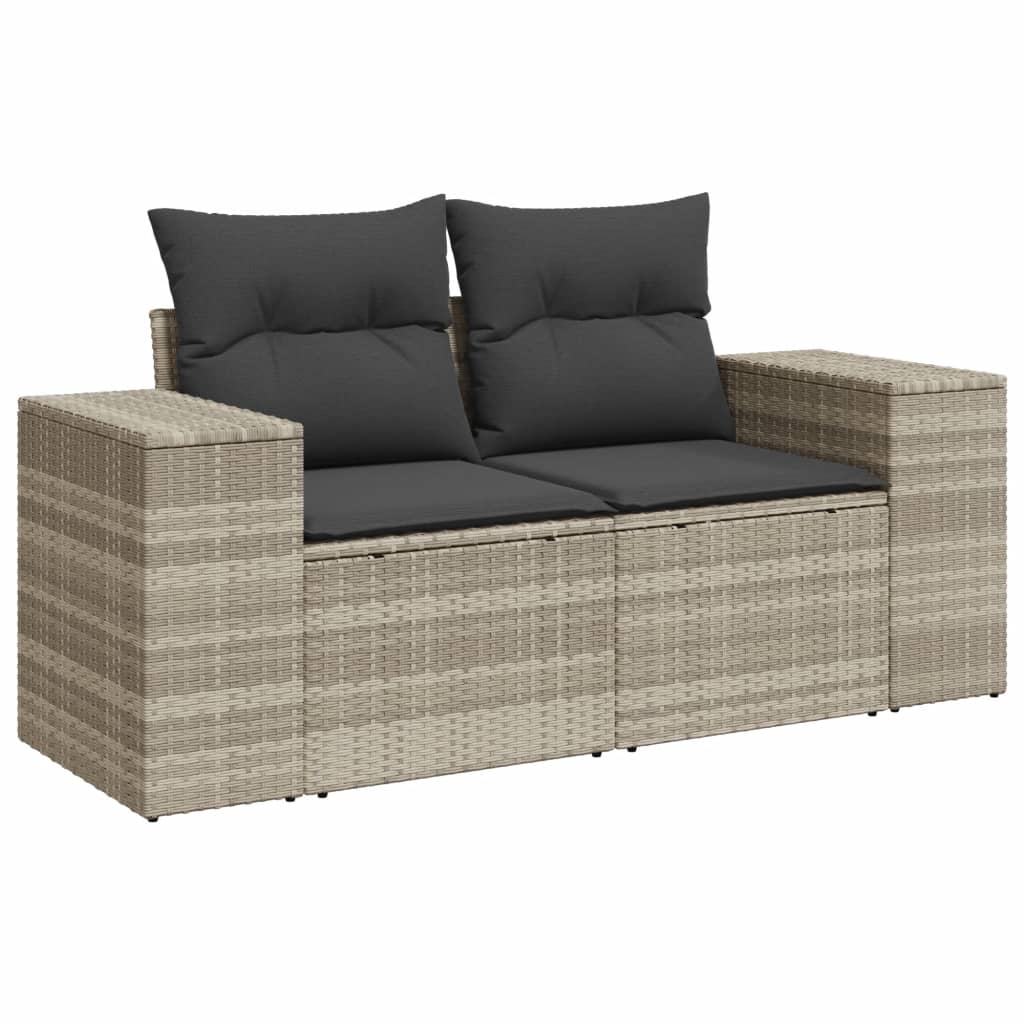 Gartensofa Mit Kissen 2-Sitzer Poly Rattan