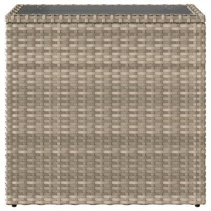 Garten-Beistelltisch Mit Glasplatte 58X27,5X55 Cm Poly Rattan