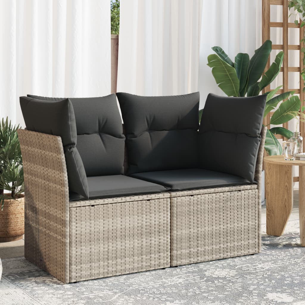 Gartensofa Mit Kissen 3-Sitzer Poly Rattan