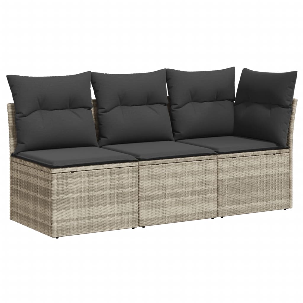 Gartensofa Mit Kissen 3-Sitzer Poly Rattan