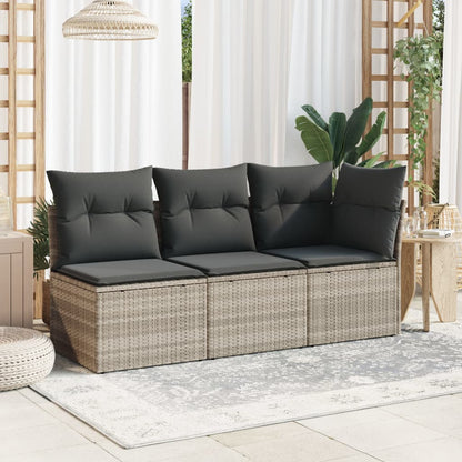 Gartensofa Mit Kissen 3-Sitzer Poly Rattan