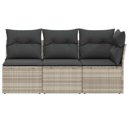 Gartensofa Mit Kissen 3-Sitzer Poly Rattan