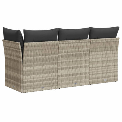 Gartensofa Mit Kissen 3-Sitzer Poly Rattan