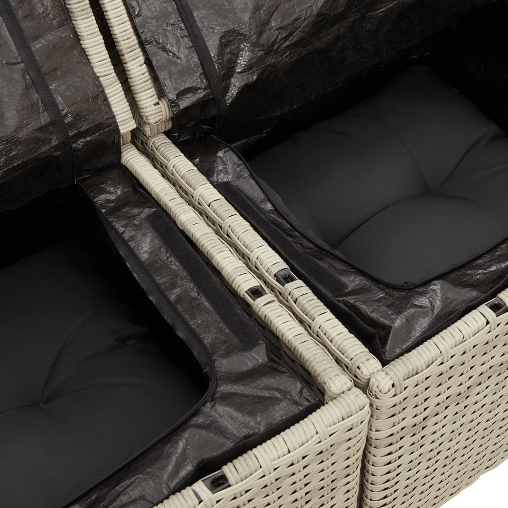 Gartensofa Mit Kissen 3-Sitzer Poly Rattan