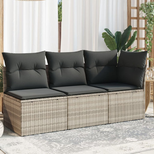 Gartensofa Mit Kissen 3-Sitzer Poly Rattan