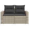 Gartensofa Mit Kissen 2-Sitzer Poly Rattan