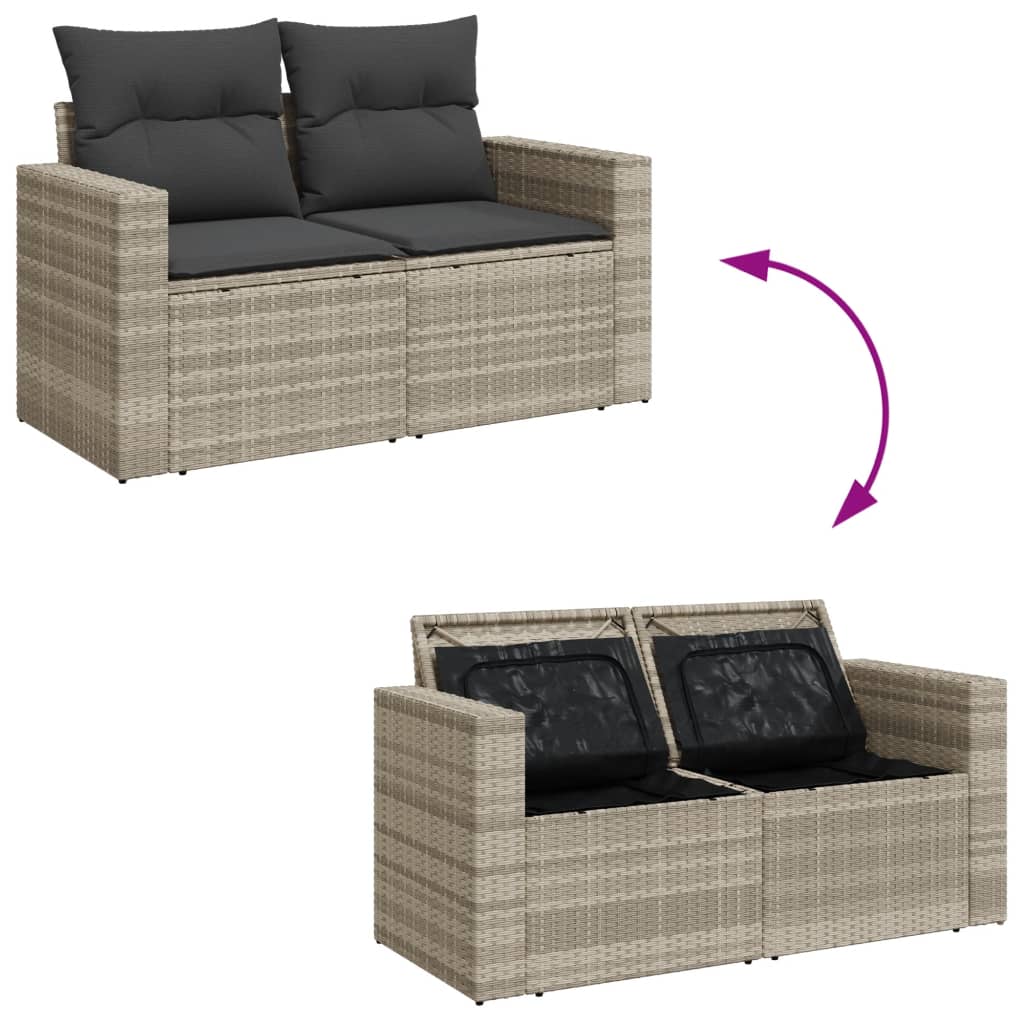 Gartensofa Mit Kissen 2-Sitzer Poly Rattan