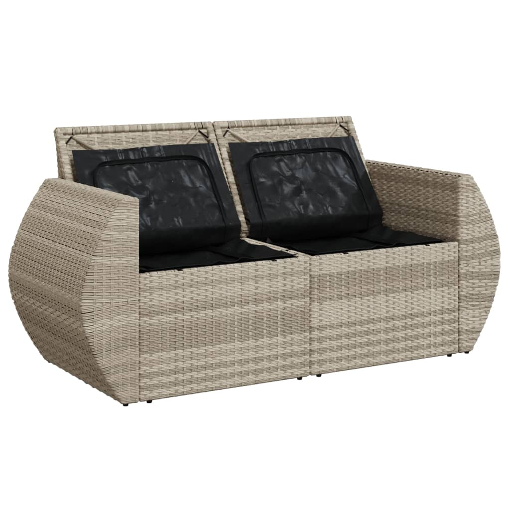 Gartensofa Mit Kissen 2-Sitzer Poly Rattan