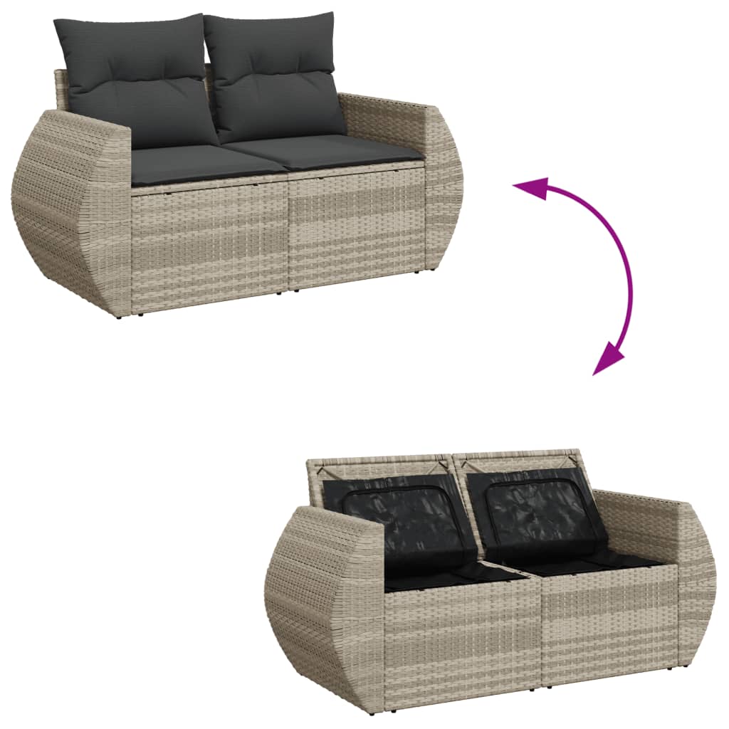 Gartensofa Mit Kissen 2-Sitzer Poly Rattan