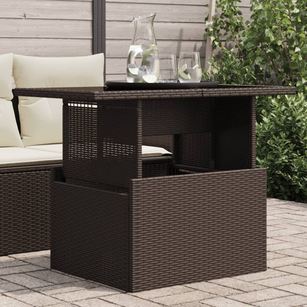 Gartentisch Mit Platte 100X55X73 Cm Poly Rattan