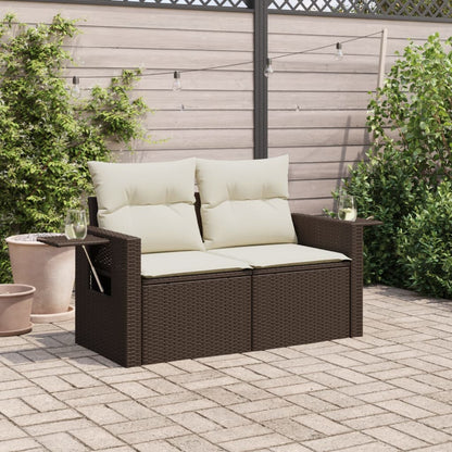 Gartensofa Mit Kissen 2-Sitzer Poly Rattan