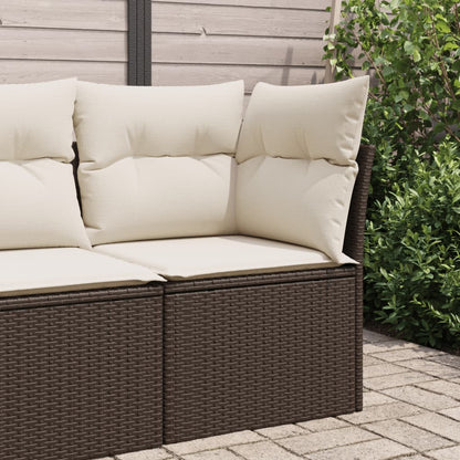 Gartensofa Mit Kissen 3-Sitzer Poly Rattan