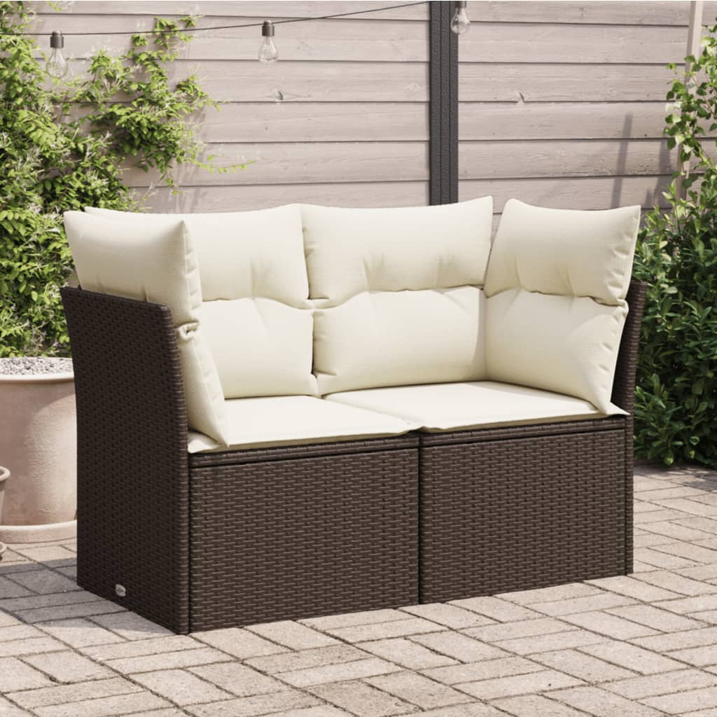 Gartensofa Mit Kissen 3-Sitzer Poly Rattan