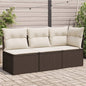 Gartensofa Mit Kissen 3-Sitzer Poly Rattan