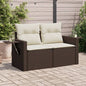 Gartensofa Mit Kissen 2-Sitzer Poly Rattan