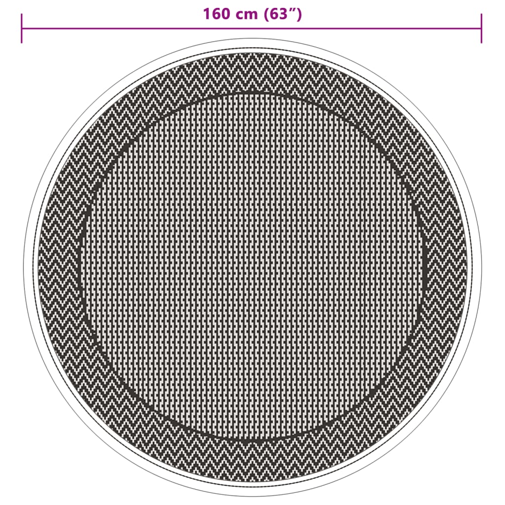 Outdoor-Teppich Grün Ø160 Cm Pp Grün Und Weiß