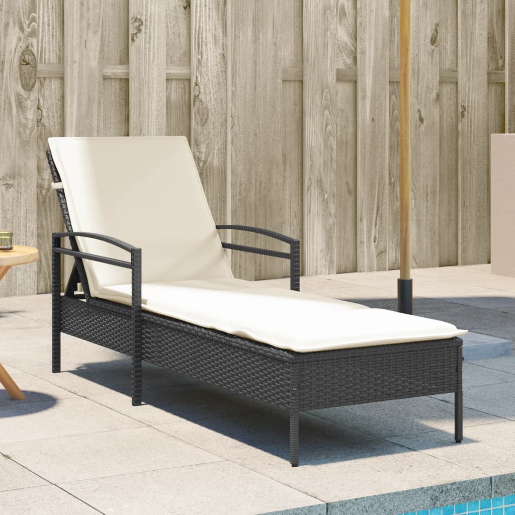 Sonnenliege Mit Auflage 63X200X81 Cm Poly Rattan