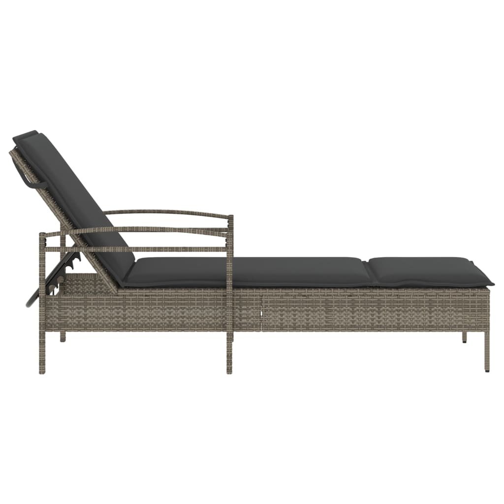 Sonnenliege Mit Auflage 63X200X81 Cm Poly Rattan