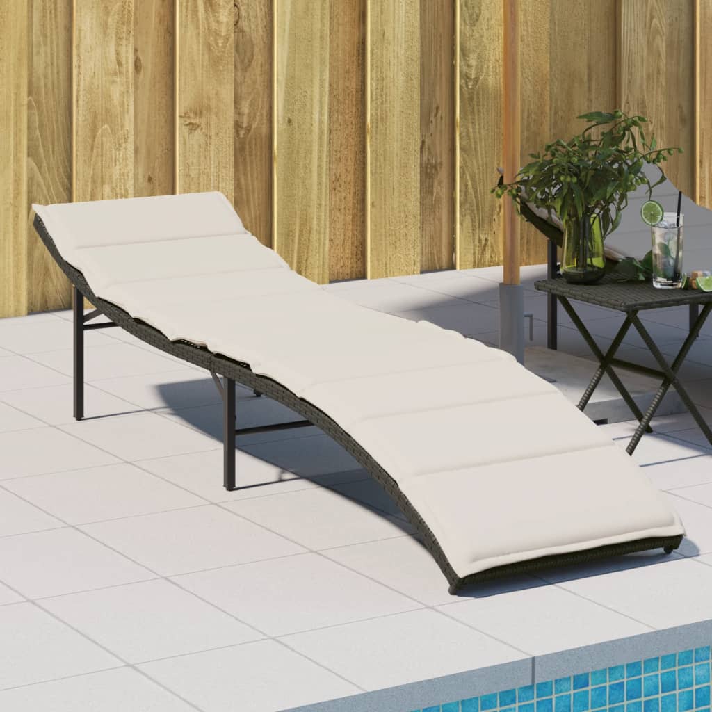 Sonnenliegen 2 Stk. Mit Tisch Poly Rattan