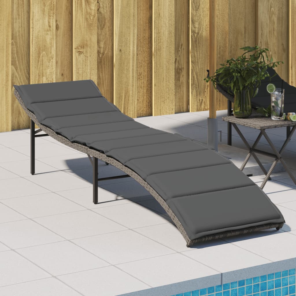 Sonnenliegen 2 Stk. Mit Tisch Poly Rattan