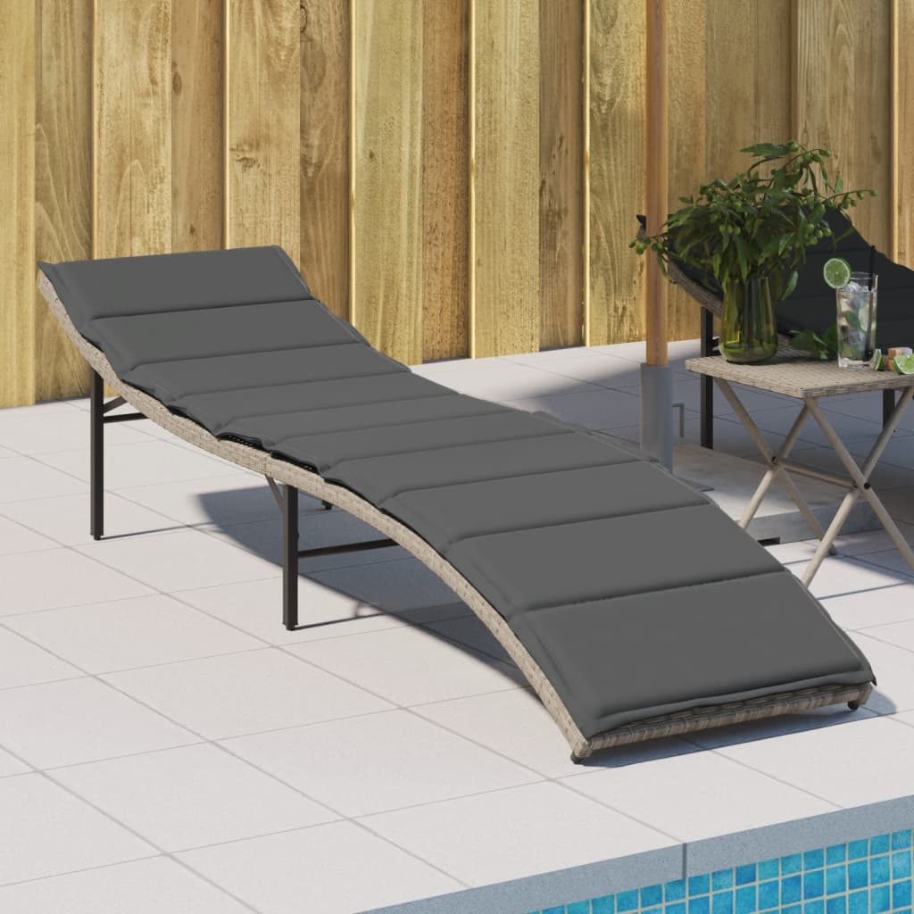 Sonnenliegen 2 Stk. Mit Tisch Poly Rattan