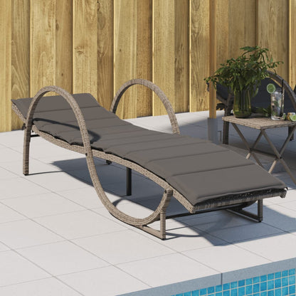 Sonnenliegen 2 Stk. Mit Tisch Poly Rattan