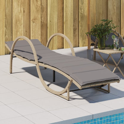 Sonnenliegen 2 Stk. Mit Tisch Poly Rattan