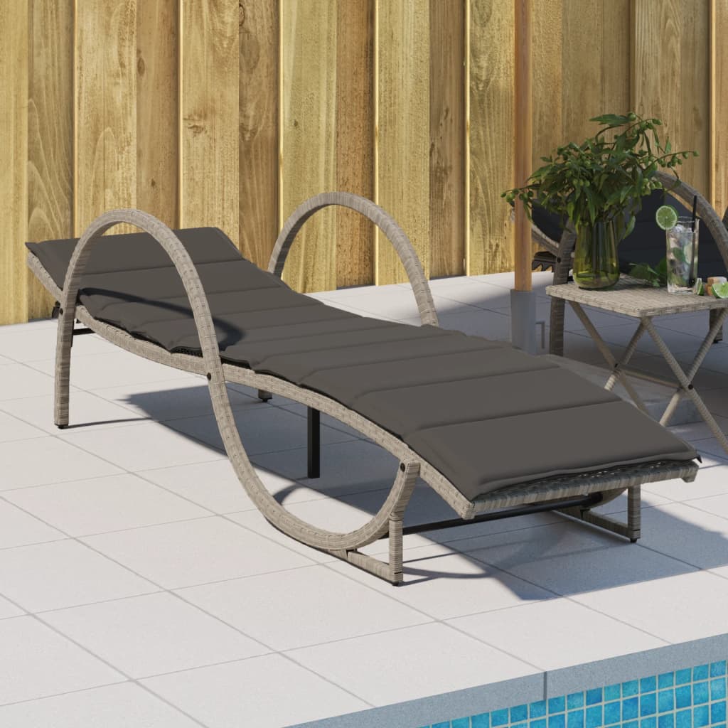 Sonnenliegen 2 Stk. Mit Tisch Poly Rattan