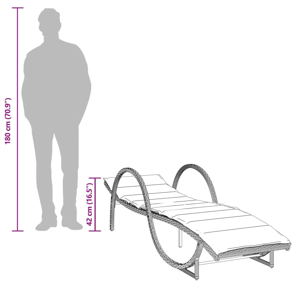 Sonnenliegen 2 Stk. Mit Tisch Poly Rattan