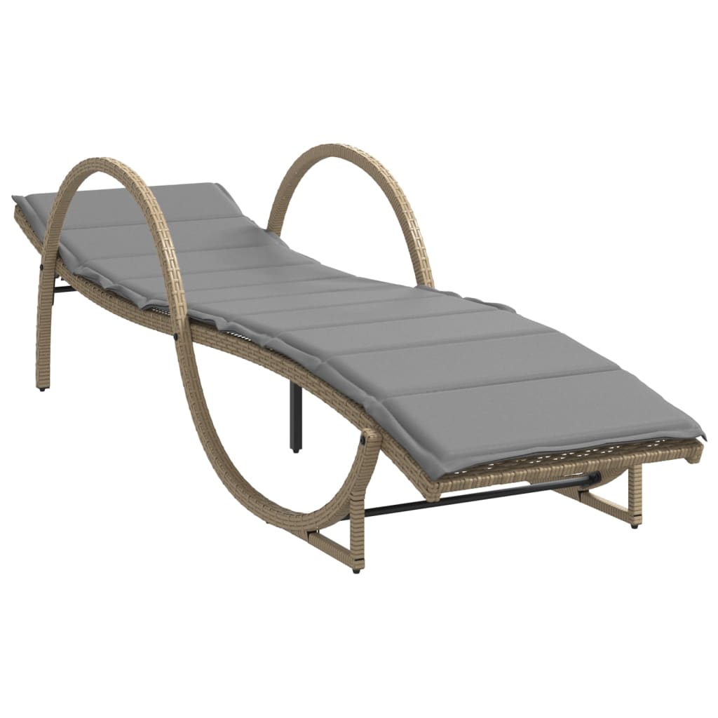 Sonnenliegen 2 Stk. Mit Tisch Poly Rattan